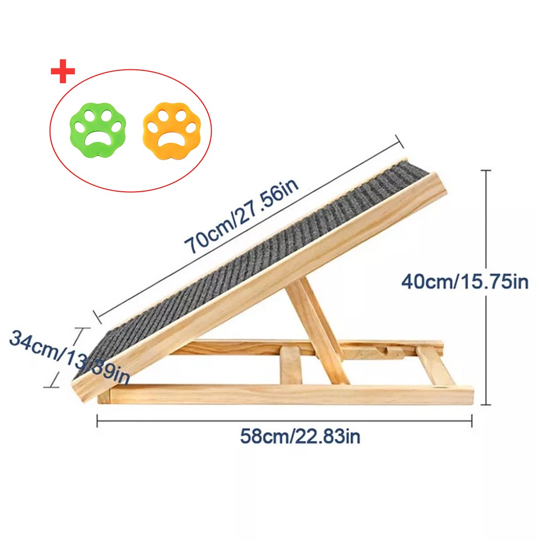 Wag & Whiskers Non-Slip Foldable and Adjustable Heights Pet Ramp